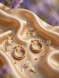 Argollas tubo medianas (dorado y plateado) — Dorado
