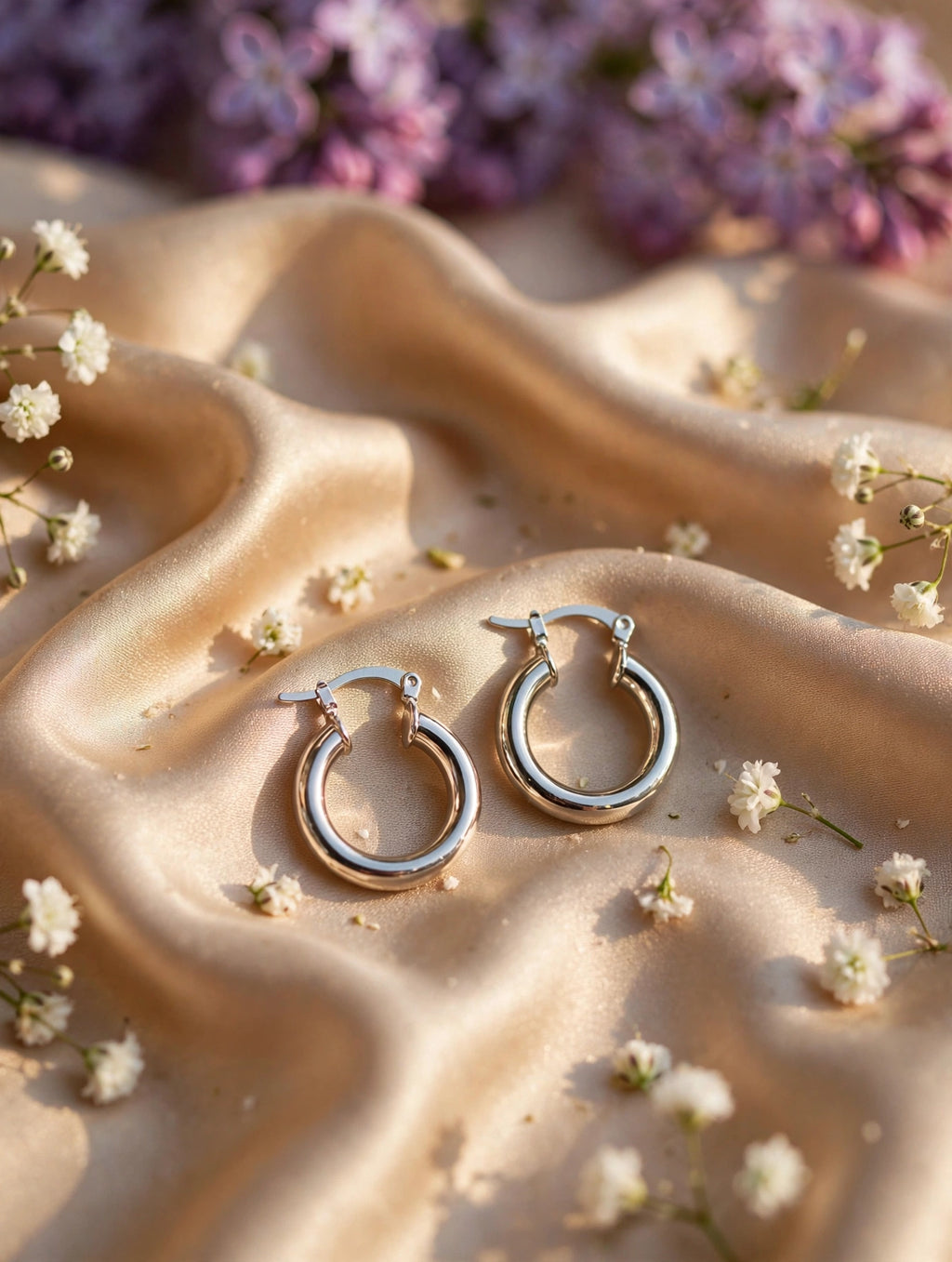 Argollas tubo medianas (dorado y plateado) — Plateado