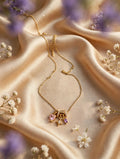 Collar de charms: corazón rosa, estrella y gota morada