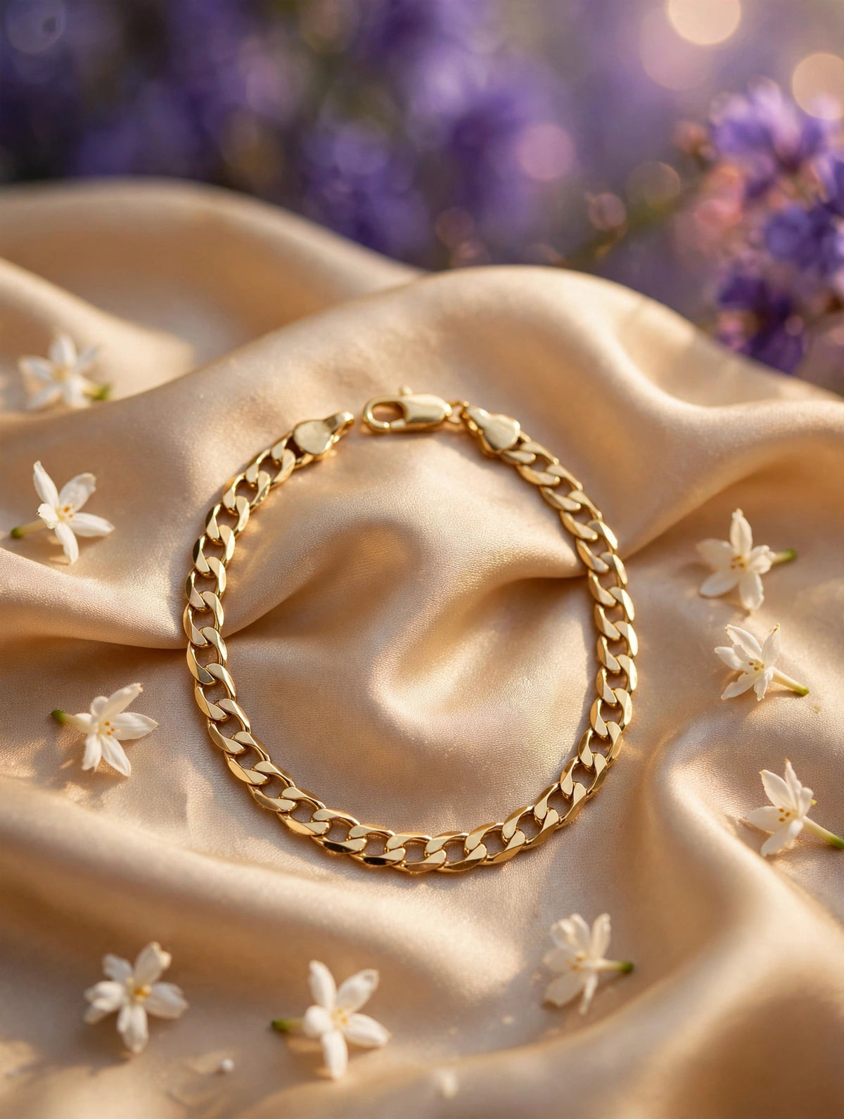 Pulsera cadena cubana dorada
