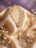 Pulsera tipo rosario con medalla de la Virgen