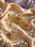 SET abanico dorado: collar + aretes